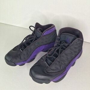Jordan Black and Purple Retro Sneakers